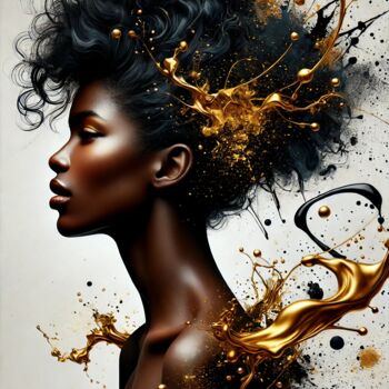 Digital Arts titled "Ebony Radiance" by Art By Archi, Original Artwork, AI generated image