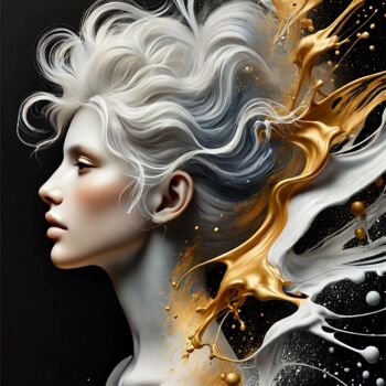 Digital Arts titled "Golden Harmony" by Art By Archi, Original Artwork, AI generated image