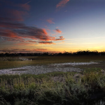 Photography titled "Salt Marsh Sunset" by Photospoon, Original Artwork, Digital Painting