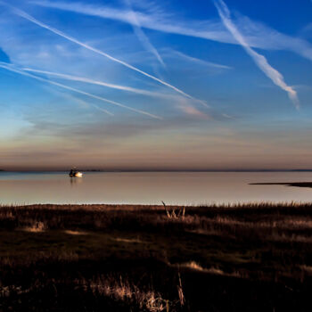 Photography titled "Shrimp Boat Blue" by Photospoon, Original Artwork, Digital Photography