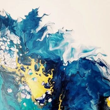 Painting titled "Above water" by Alina Lark, Original Artwork, Acrylic Mounted on Other rigid panel