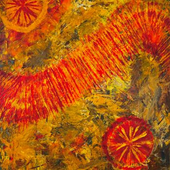Painting titled "Flashes of the Univ…" by Oleg Strokatyy, Original Artwork, Acrylic Mounted on Wood Stretcher frame