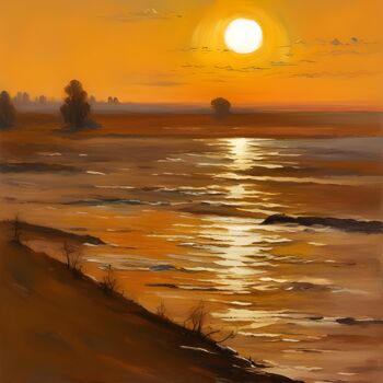 Цифровое искусство под названием "Sunset (art #99)" - Kyozai, Подлинное произведение искусства, Изображение, сгенерированное…