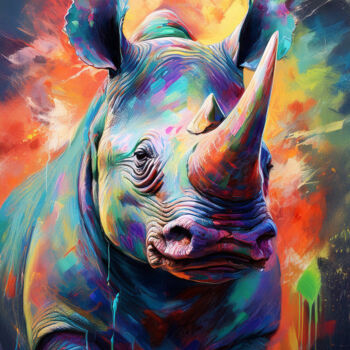 "Rhino Digital Portr…" başlıklı Dijital Sanat Mathias (1975) tarafından, Orijinal sanat, Dijital Resim