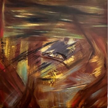 Peinture intitulée "L'oeil du cyclone" par Maya Farhat, Œuvre d'art originale, Huile Monté sur Châssis en bois