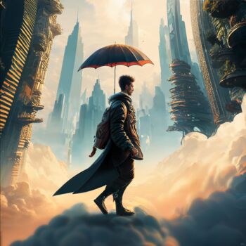 数字艺术 标题为“Walking on” 由Julien Louvier Legrand (Ju), 原创艺术品, AI生成的图像