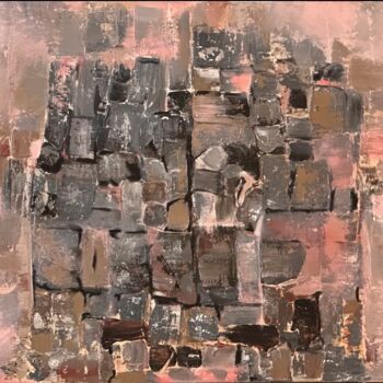 Painting titled "D'ici & d'ailleurs 2" by Maya Farhat, Original Artwork, Oil Mounted on Wood Stretcher frame