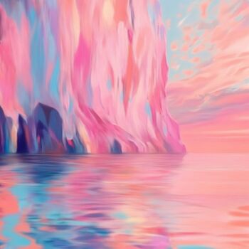 Digital Arts titled "Morning Glow. Pink…" by Kristika, Original Artwork, Digital Painting
