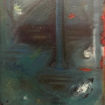Painting titled "Intuition" by Maya Farhat, Original Artwork, Oil Mounted on Wood Stretcher frame