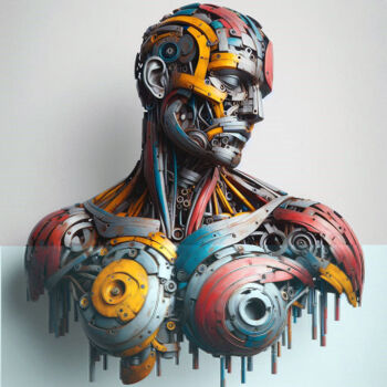 Painting titled "Nureyev ballet, bust" by Florian Liber, Original Artwork, Acrylic Mounted on Wood Stretcher frame