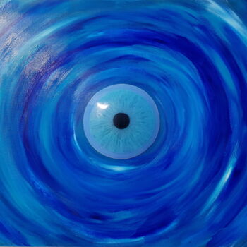Sculpture intitulée "eye vortex" par Baptiste P-L, Œuvre d'art originale, Résine Monté sur Panneau de bois