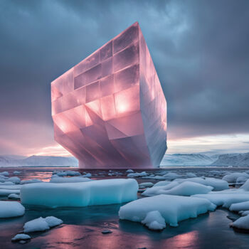 数字艺术 标题为“pink iceberg” 由Konstantin Petrov, 原创艺术品, AI生成的图像
