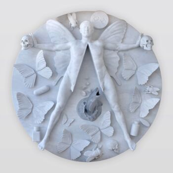 Sculptuur getiteld "LE REQUIN" door Denis Defrancesco, Origineel Kunstwerk, Steen