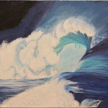Peinture intitulée "1ère vague" par Jacques Maupas, Œuvre d'art originale, Huile Monté sur Châssis en bois