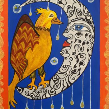 Peinture intitulée "Posé dans la nuit" par Aurélie Sarrazin, Œuvre d'art originale, Acrylique
