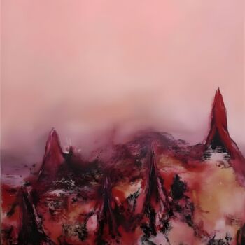 Digitale Kunst getiteld "::: Crimson Peaks U…" door Kyozai, Origineel Kunstwerk, AI gegenereerde afbeelding