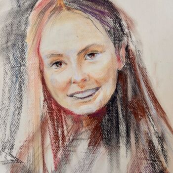 Pintura titulada "Russian Girl" por July Kinart, Obra de arte original, Pastel