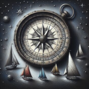 Arts numériques intitulée "The Compass of Drea…" par Aashish Singh, Œuvre d'art originale, Peinture numérique