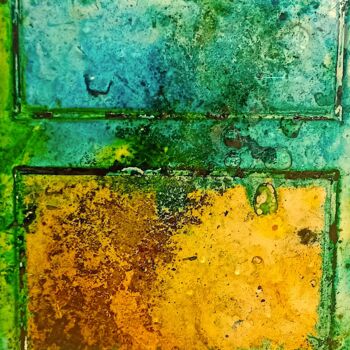 Painting titled "Water field. Waterc…" by Patrice Tabouret(Pi), Original Artwork, Watercolor Mounted on Wood Stretcher frame
