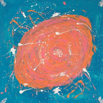 Painting titled "Fusion" by Oleg Strokatyy, Original Artwork, Acrylic Mounted on Wood Stretcher frame