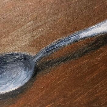 Painting titled "Nature morte Cuillè…" by Petrusnp (Pierre Trarieux), Original Artwork, Acrylic Mounted on Wood Stretcher fr…