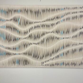 纺织艺术 标题为“Tableau texturé con…” 由Yasmina Kijek, 原创艺术品, 纺织纤维 安装在木质担架架上