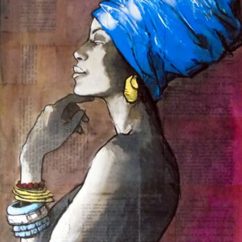 Painting titled "l'afrique 2" by Vincent Tessier Xxc, Original Artwork, Acrylic