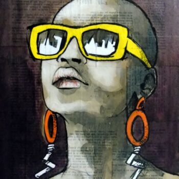 Painting titled "l'afrique 6" by Vincent Tessier Xxc, Original Artwork, Acrylic
