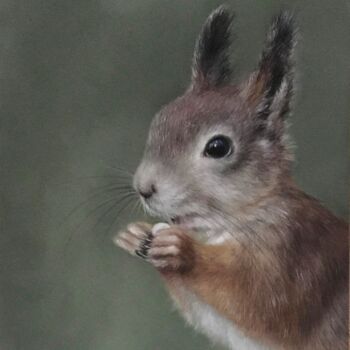Zeichnungen mit dem Titel "Little squirrel" von Irene_art, Original-Kunstwerk, Pastell