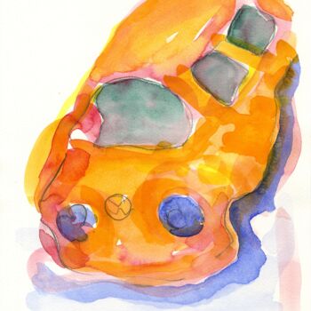 Malerei mit dem Titel "Auto/Selbster (1507…" von Detlef Lemme (Farbenkugel), Original-Kunstwerk, Aquarell
