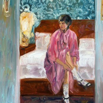 Painting titled "Morning dressing" by Albina Ayhan, Original Artwork, Oil