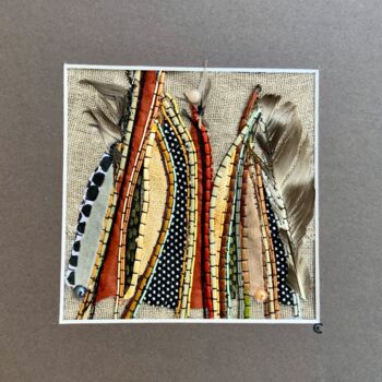 Art textile intitulée "Tipi" par Corinne Chapelle, Œuvre d'art originale, Tissu Monté sur Carton