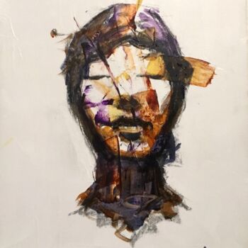 Painting titled "Méditation" by Dominique Dève, Original Artwork, Acrylic