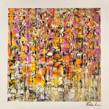 Peinture intitulée "Les feux du printem…" par Richard Dubure, Œuvre d'art originale, Huile Monté sur Châssis en bois
