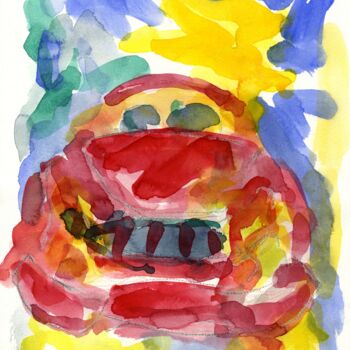 Malerei mit dem Titel "Auto/Selbster (1508…" von Detlef Lemme (Farbenkugel), Original-Kunstwerk, Aquarell