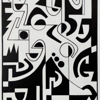 Painting titled "Black and white abs…" by Cesare Andreoli, Original Artwork, Acrylic