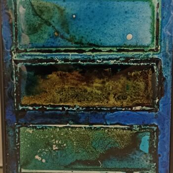 Painting titled "Water Field. Mixte…" by Patrice Tabouret(Pi), Original Artwork, Watercolor Mounted on Wood Stretcher frame