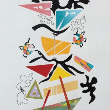 Dessin intitulée "24 044 Abstraction" par Pascal Cavalli, Œuvre d'art originale, Acrylique