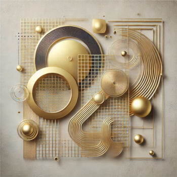Digitale Kunst mit dem Titel "Golden Layers: A Ge…" von Alberto Capitani, Original-Kunstwerk, KI-generiertes Bild