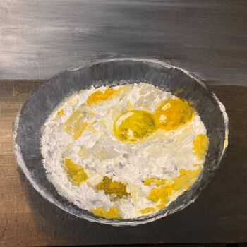 Peinture intitulée "Nature morte œufs a…" par Petrusnp (Pierre Trarieux), Œuvre d'art originale, Acrylique Monté sur Carton