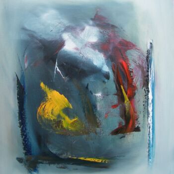 「Composition 1」というタイトルの絵画 Sandrine Hirsonによって, オリジナルのアートワーク, オイル ウッドストレッチャーフレームにマウント