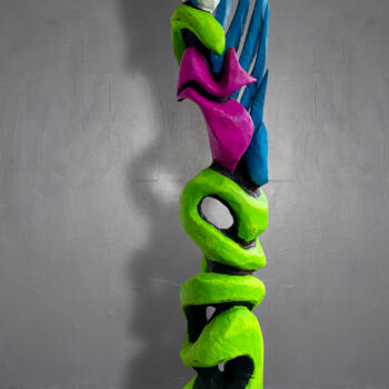 Sculptuur getiteld "KARLE DER LAUTERE" door Andrea Halm, Origineel Kunstwerk, Hout