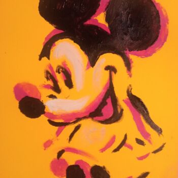 绘画 标题为“Mickey Mouse Street…” 由Roberto Scala, 原创艺术品, 丙烯 安装在纸板上