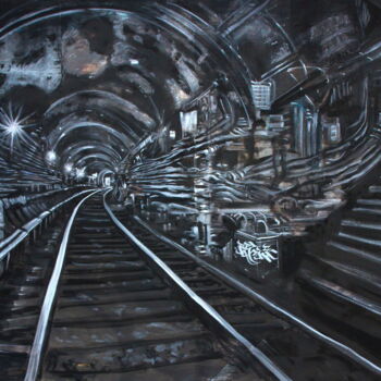 Painting titled "Tube Escape" by Rezine69 Ks (FLORIT FREDERIC), Original Artwork, Acrylic