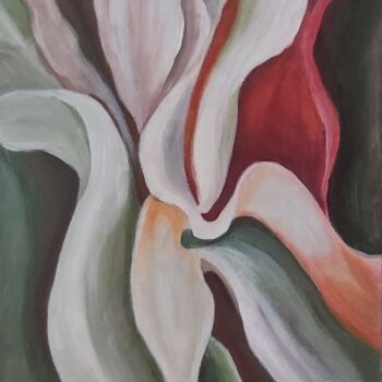 Painting titled "Petals of a flower…" by Anastasiia Kolomashkina, Original Artwork, Acrylic Mounted on Cardboard