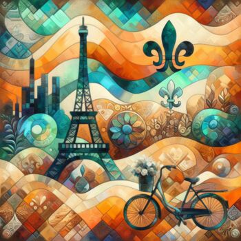 数字艺术 标题为“Vibrance of Paris” 由Aashish Singh, 原创艺术品, 数字油画