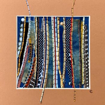 纺织艺术 标题为“Sans titre” 由Corinne Chapelle, 原创艺术品, 布 安装在纸板上