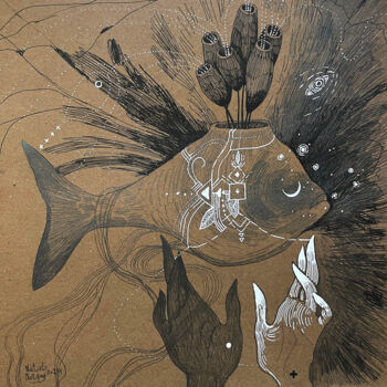图画 标题为“An elusive thought” 由Natalie Notyag, 原创艺术品, 中性笔