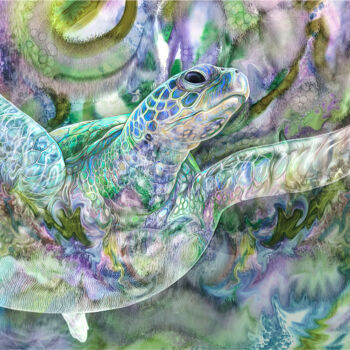 Digital Arts titled "Immersion aquarellée" by Jean-Pierre David, Original Artwork, Digital Painting