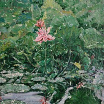 Pittura intitolato "Slim" da Guo Zhang, Opera d'arte originale, Olio